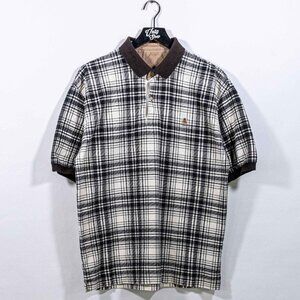 Tommy Hilfiger Plaid Crest Polo Shirt Large Y2K VTG Streetwear Hip Hop